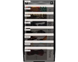 Famanu - 8 Tier A4 Mesh in Tray Monteer Muur Bestand Houder Mail Organizer Tijdschrift Opslag Document Rack, Zwart