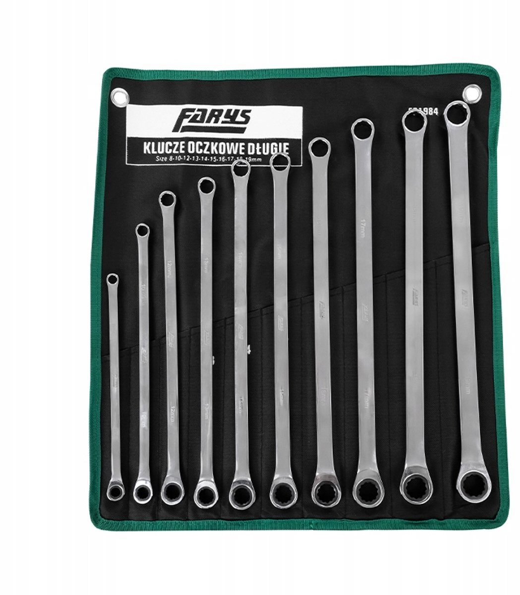 10x Ring steeksleutels met Ratel voor Sleutel 8-19 mm