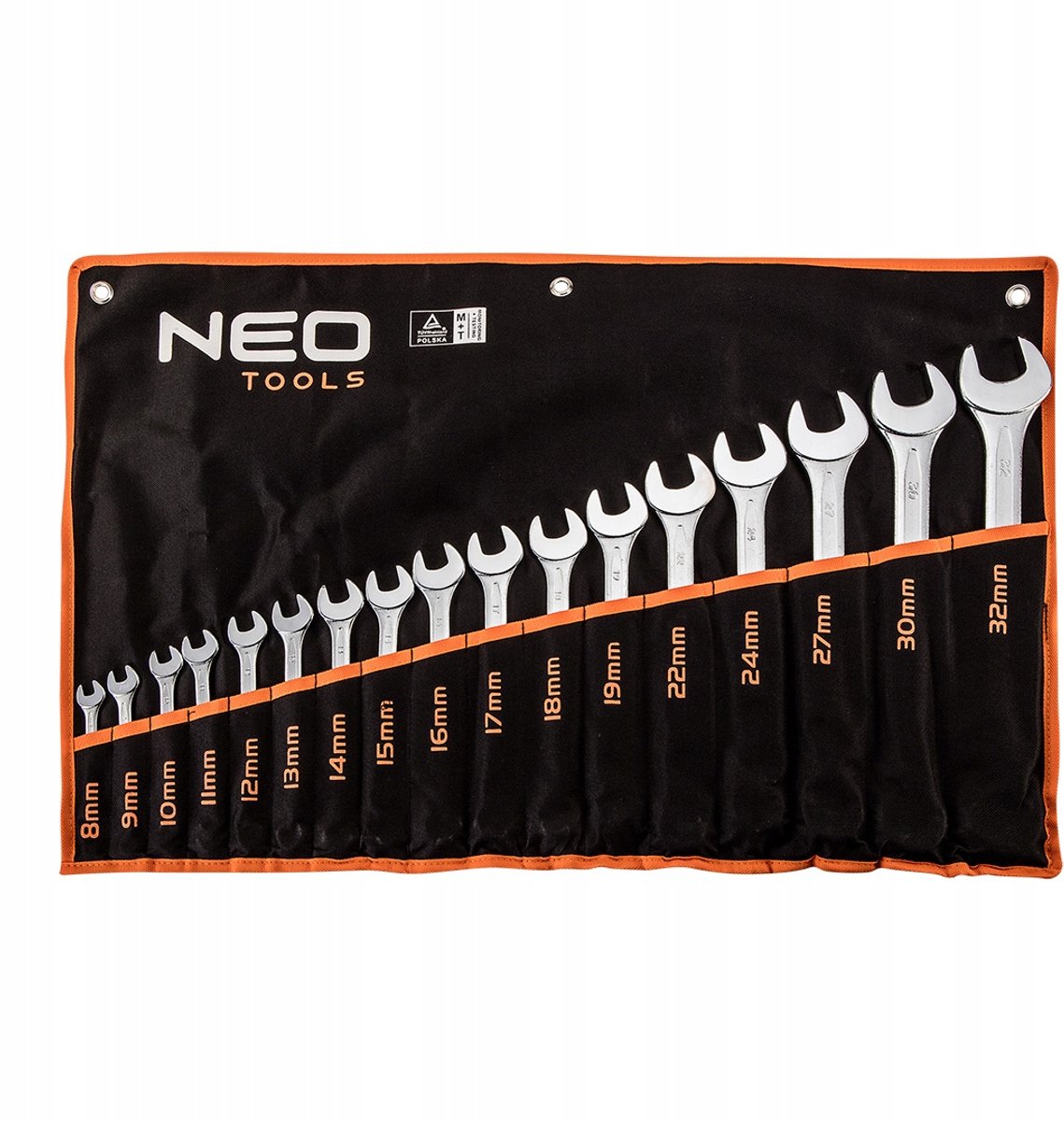 NEO TOOLS Ring- en steeksleutels 8-32 mm, 17-delige set