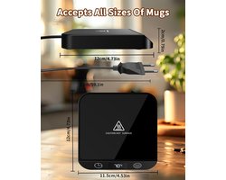 Koffiekopjeswarmer, mokkenwarmer voor bureau, met 6 temperaturen (45 °C - 70 ℃ led-display, koffiekopjeswarmer en 1-12 uur timer voor koffie, thee, melk, kaarsenwarmer (zwart)
