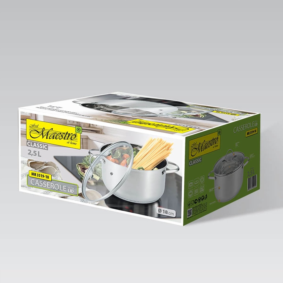 Maestro Kookpan met Deksel 24 cm - 5.8 L RVS
