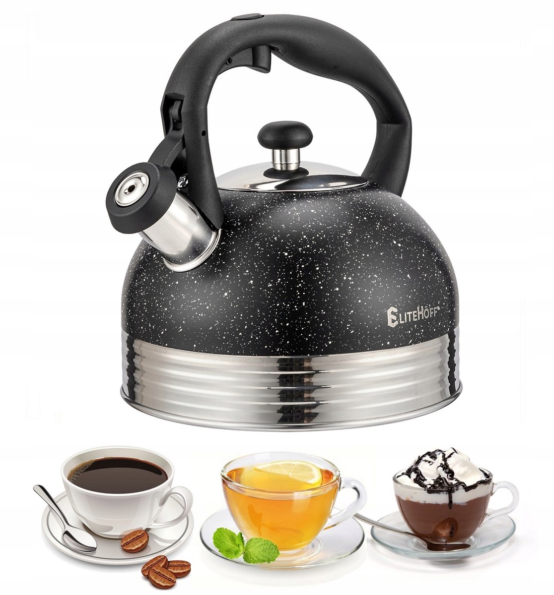 Elitehoff 2.5L Ketel Zwart Marmer - Gas & Inductie