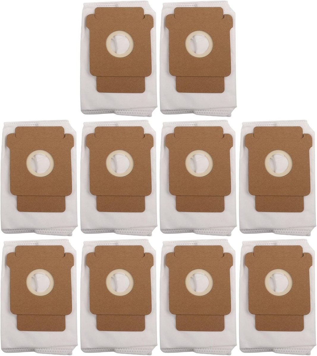 Verpakking van 10 stofzakken voor Roomba 105/Plus 405/Plus 505/Max 705/Combo 2 Essential robotstofzuigers- inhoud 3 liter- smeltgeblazen vezel en niet-geweven stof- geavanceerde filtratie