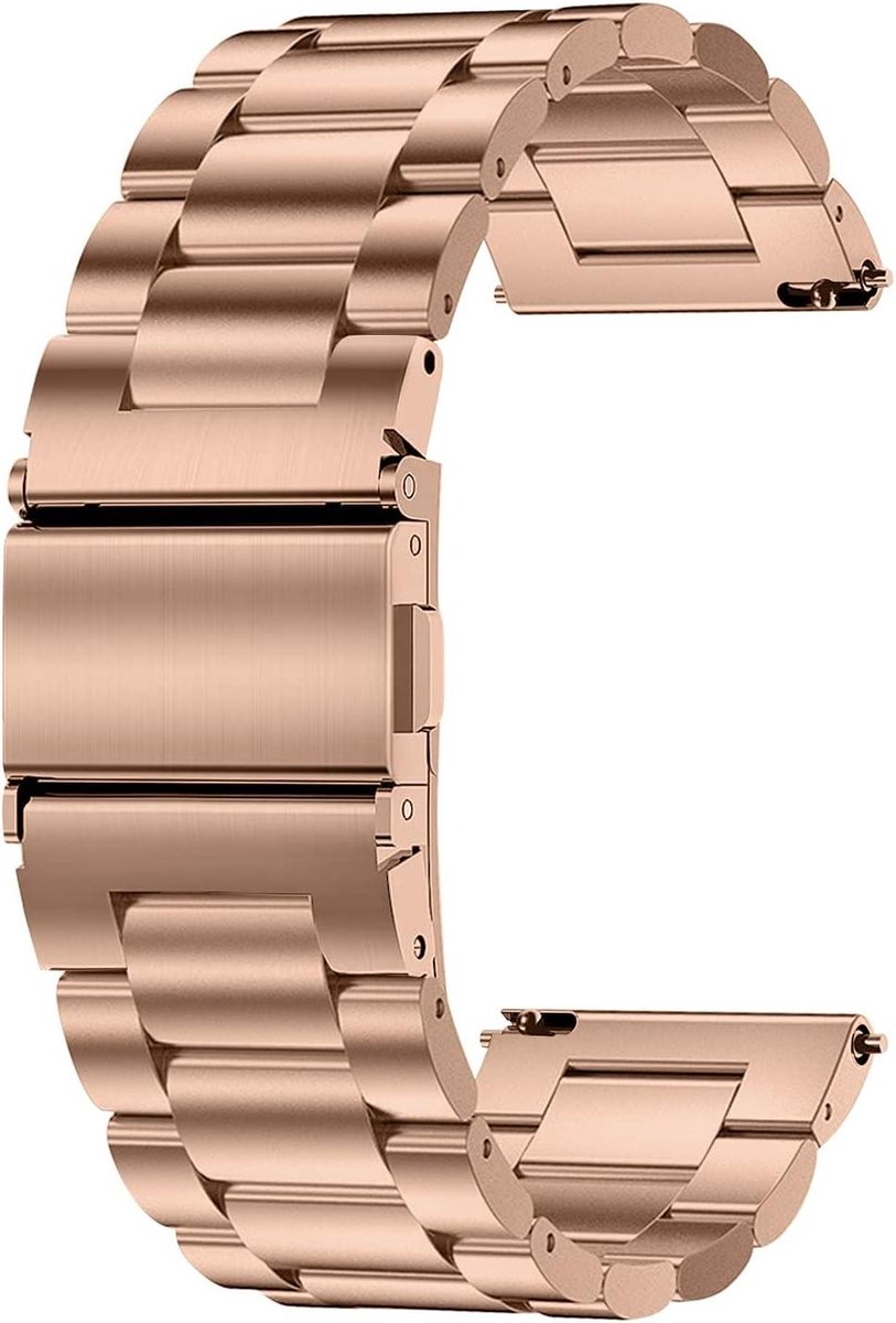 Metalen horlogebandje - geborsteld roestvrij staal - Smartwatch - Snelsluiting - Vervangende band - Diverse maten