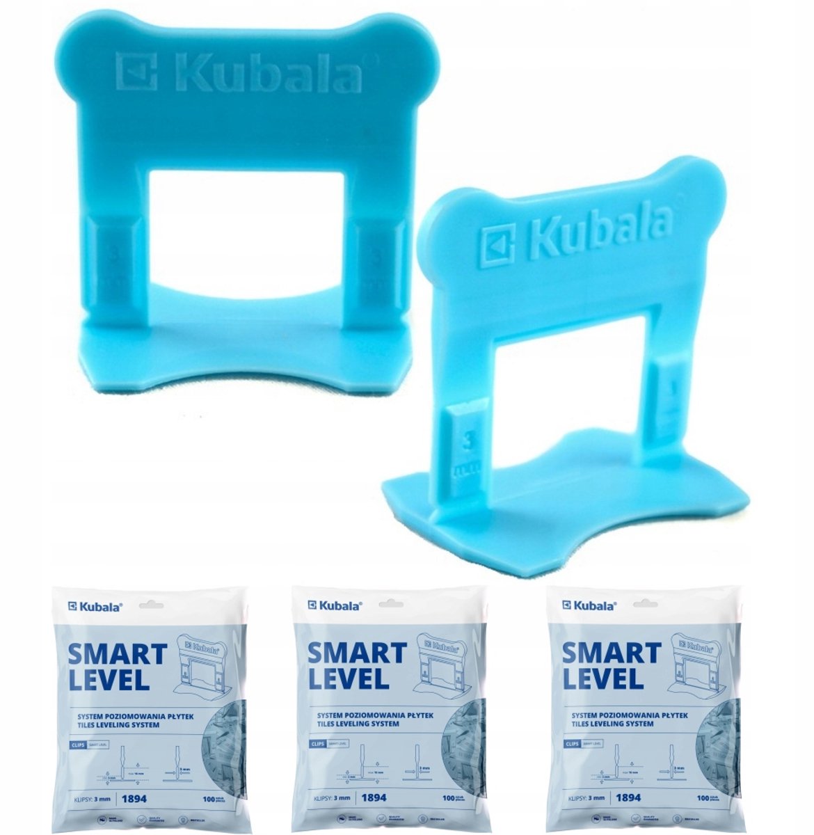 Kubala Smart Level Clips voor Tegels 3mm - Set van 300 stuks