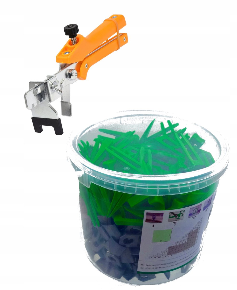 Tegel nivelleringssysteem 300 clips + 100 wiggen + tang
