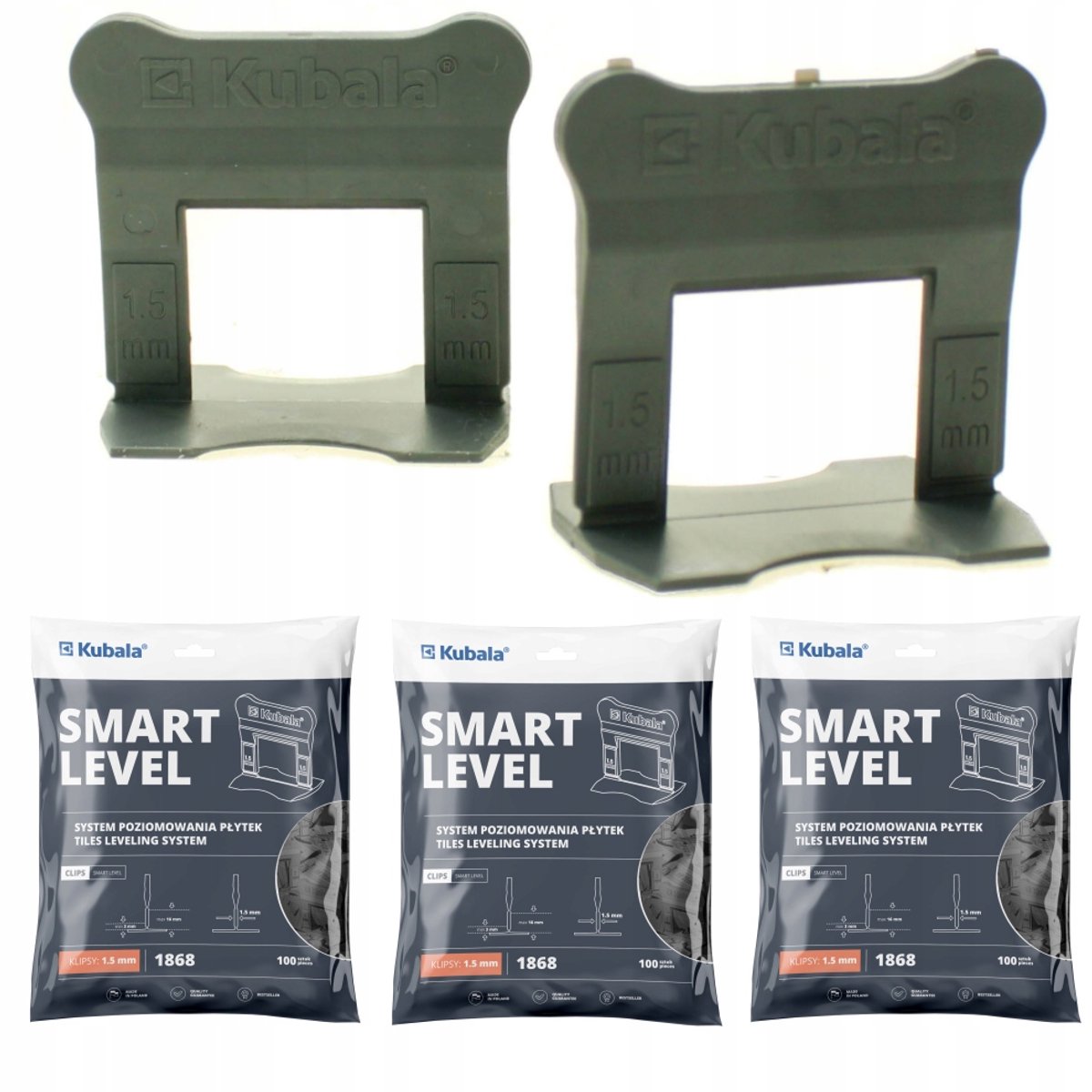 Kubala Smart Level Clips - 1,5 mm Voegbreedte - Set bevat 300 stuks