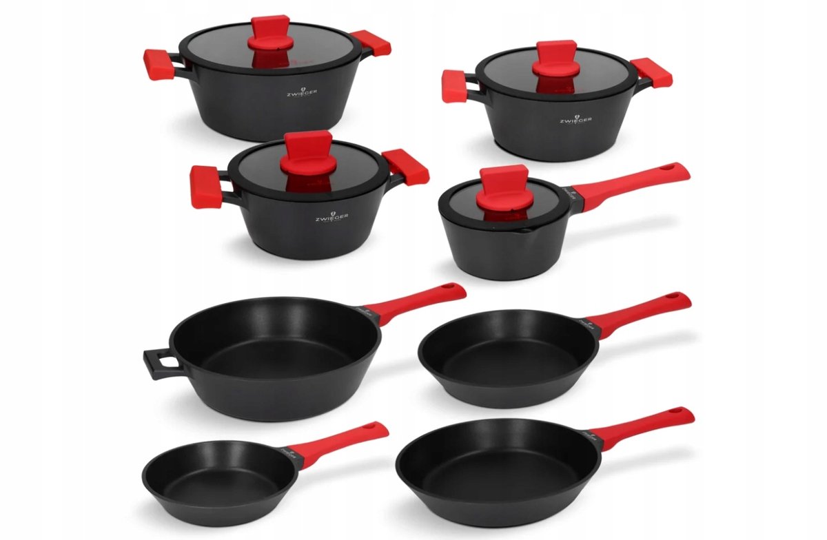 Zwieger Obsidian 12-delige pannenset met anti-aanbaklaag