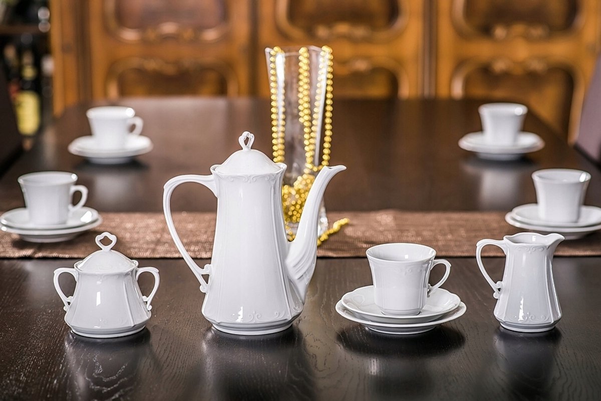 Chodzież Kamelia Porselein Koffie- in Dessertserset voor 12 personen (39-delig)