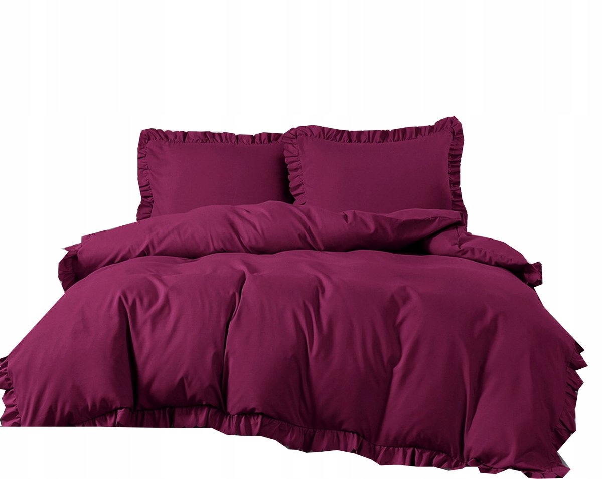 Dekbedovertrek 220x200cm Katoen Satin met Ruche - Diverse Kleuren