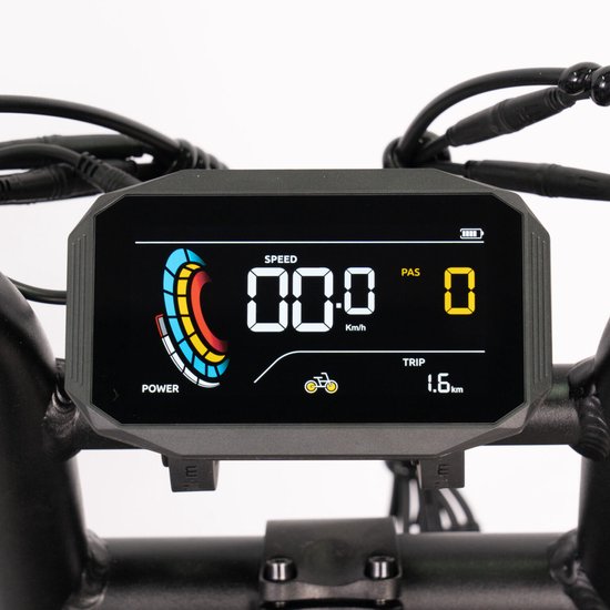 QMWHEEL V20 Pro Mini Elektrische Fatbike - 16 Inch - 250W Motor - 7 Versnellingen - 40 km Actieradius - Hydraulische Schijfremmen - Zwart van QmWheel — afbeelding 2