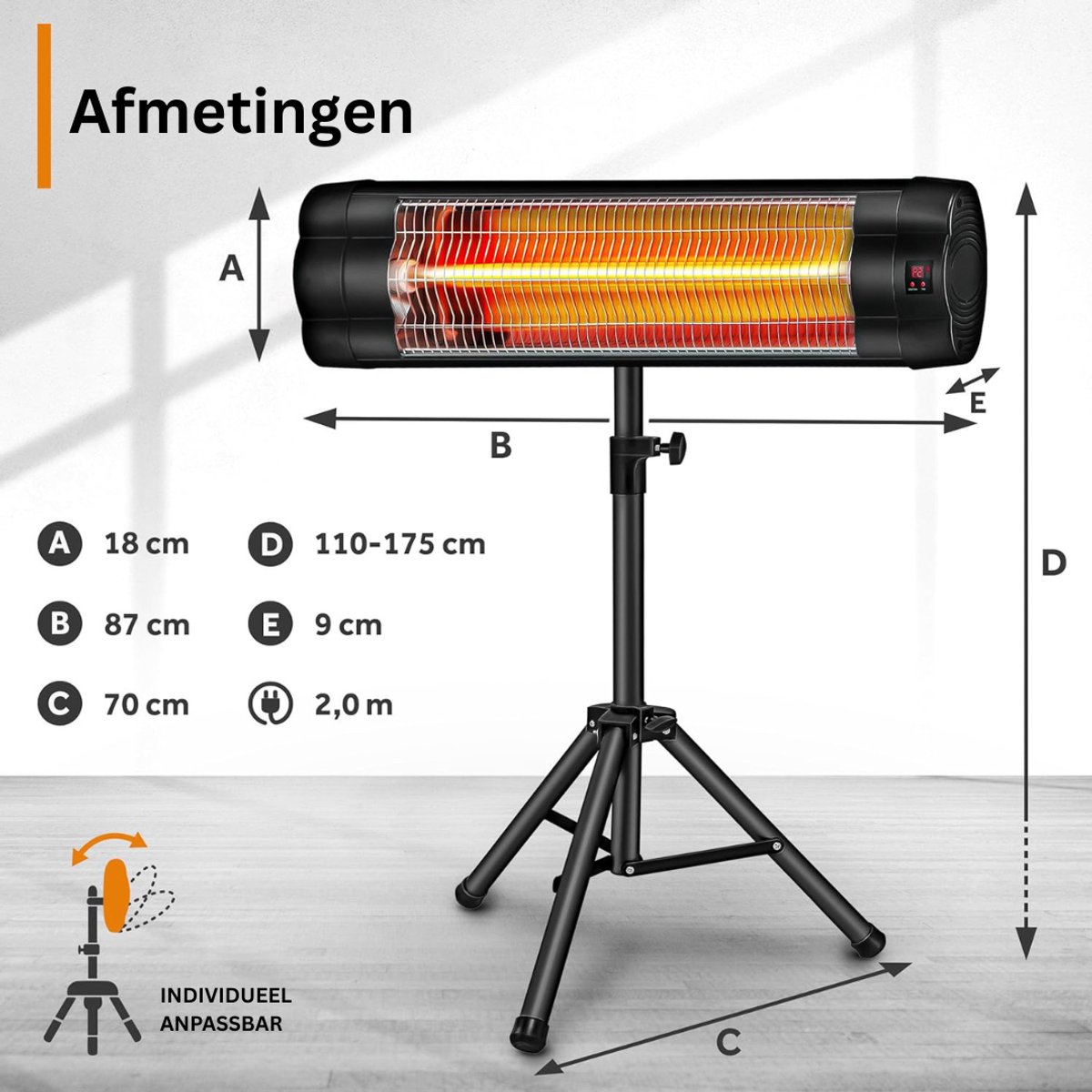DailySupplies® Elektrische Kachel - Heater - Terrasverwarmers – foto 7