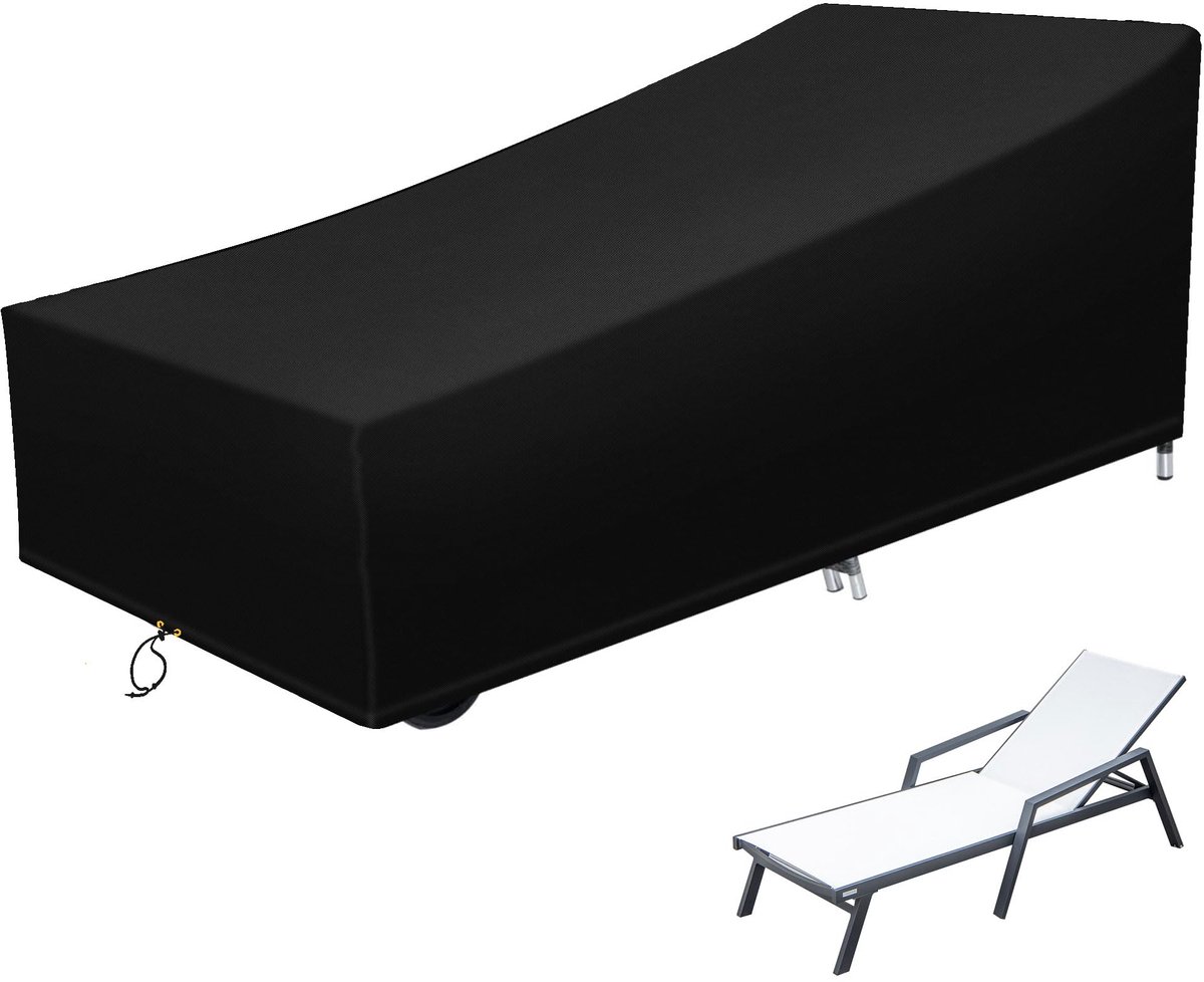 Unyqoos water- en winddichte hoes voor ligstoelen met UV-bescherming zwart
