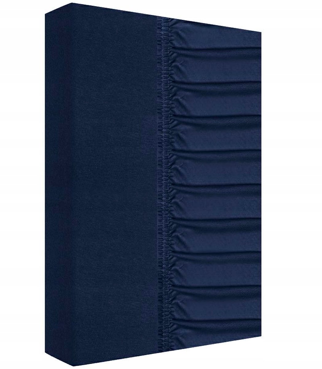 Jersey Hoeslaken met Elastiek 140x200cm - Navy Blauw