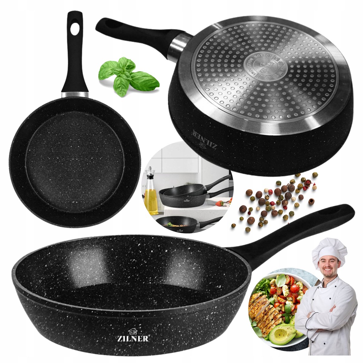 Diepe Marmite Pan 18cm - Geschikt voor Inductie & Gas