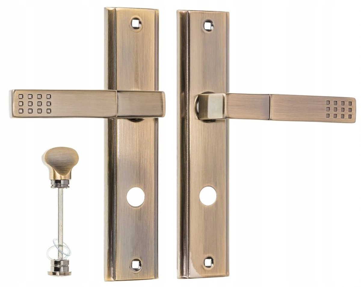 Kuchinox Prima WC Deurklink met Lang Schild - Patina