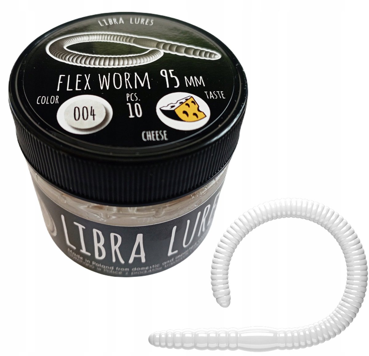 Libra Kunstaas Flex Worm 9,5cm 004 Silver Pearl - Zacht Kunstaas