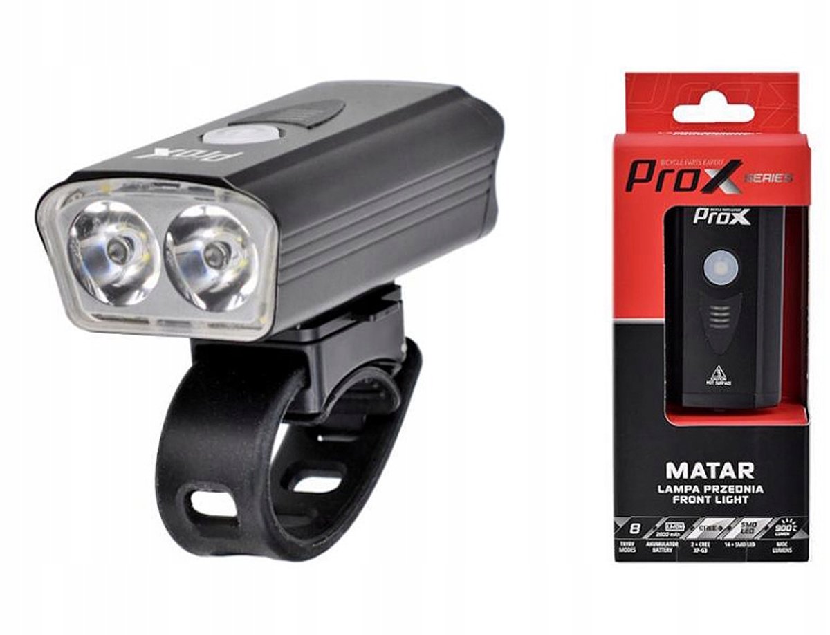 ProX Martar Fietslamp Voor 900lm Oplaadbaar USB-C