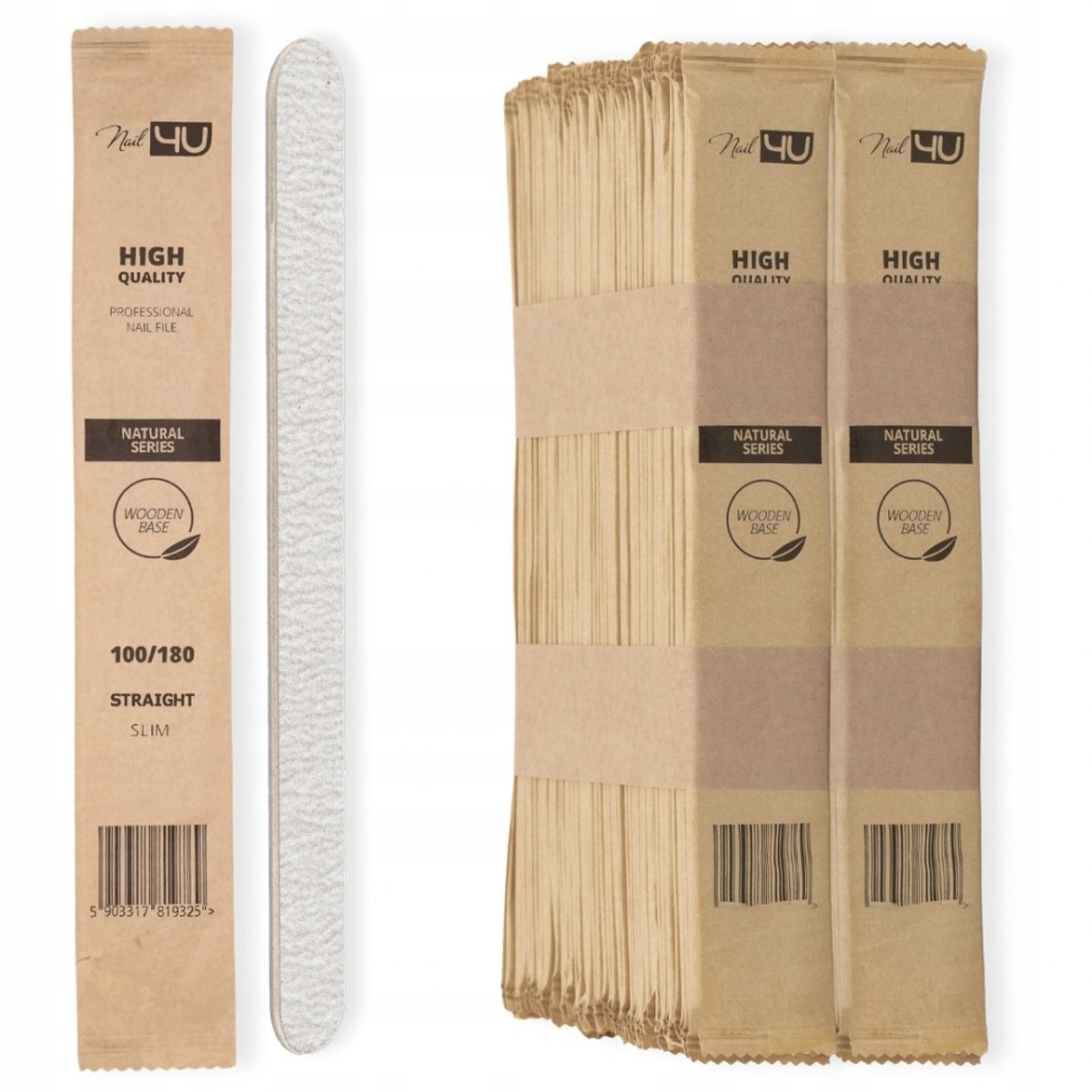 Nail4U Wegwerp Vijlen 100 Stuks 100/180 - Slim Natuurlijk & Recht