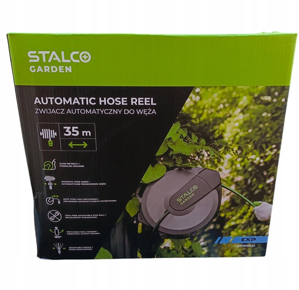 Automatische Slanghaspel 35m - STALCO GARDEN - Wandmontage