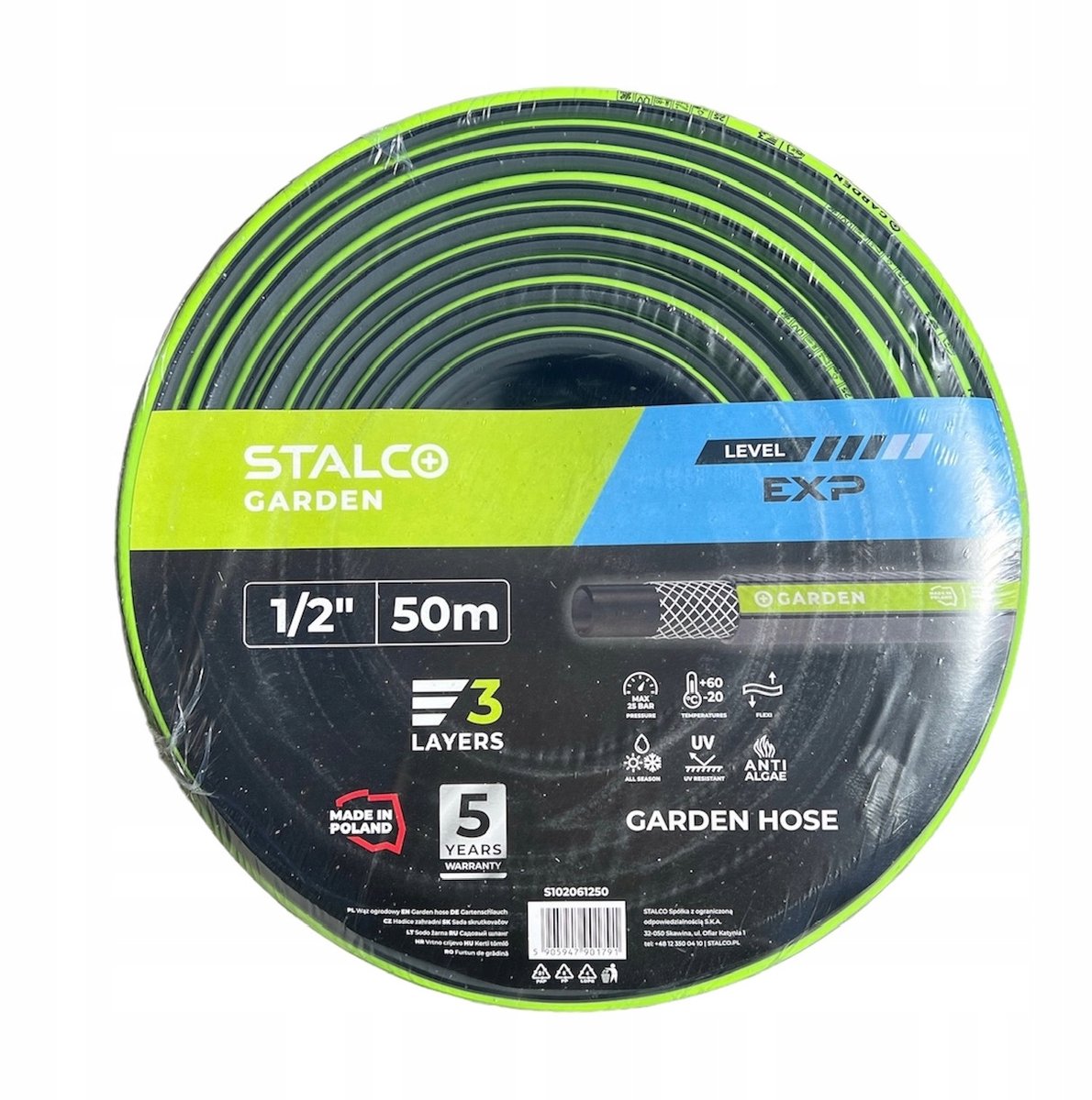 STALCO Tuinslang 1/2" 50m 3-laags UV-bestendig - S102061250