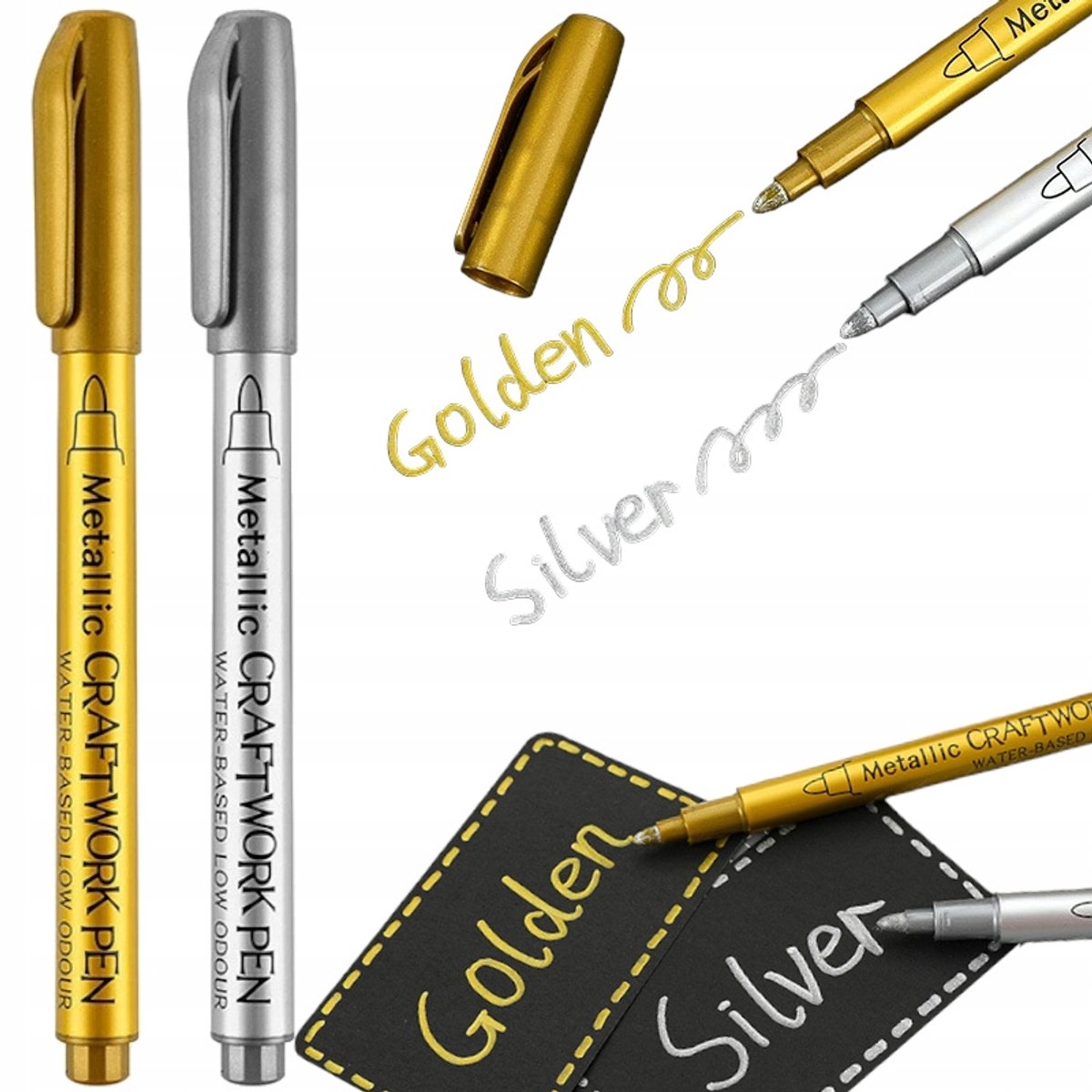 Metalen Markers Goud & Zilver - 2 Stuks voor Decoratie