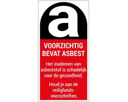 Voorzichtig bevat asbest sticker | 15 x 7,5 cm