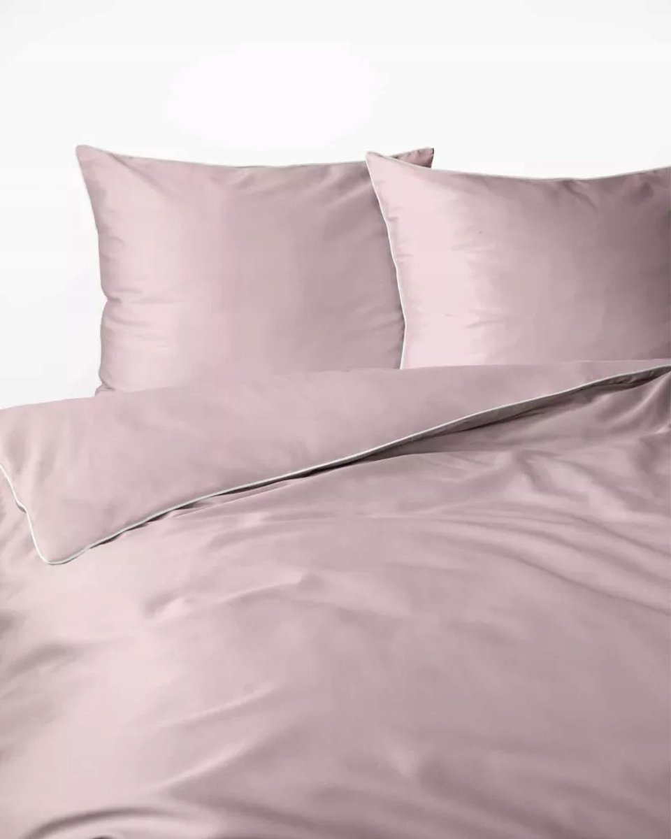 Makosatijn Beddengoed Puder Roze 160x200 cm met Lamé