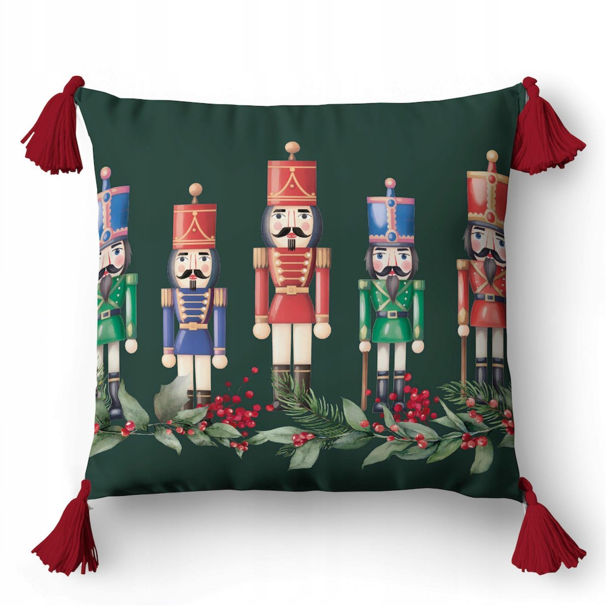 Kerst Kussenhoes Notenkraker 45x45cm - Feestelijke Decoratie