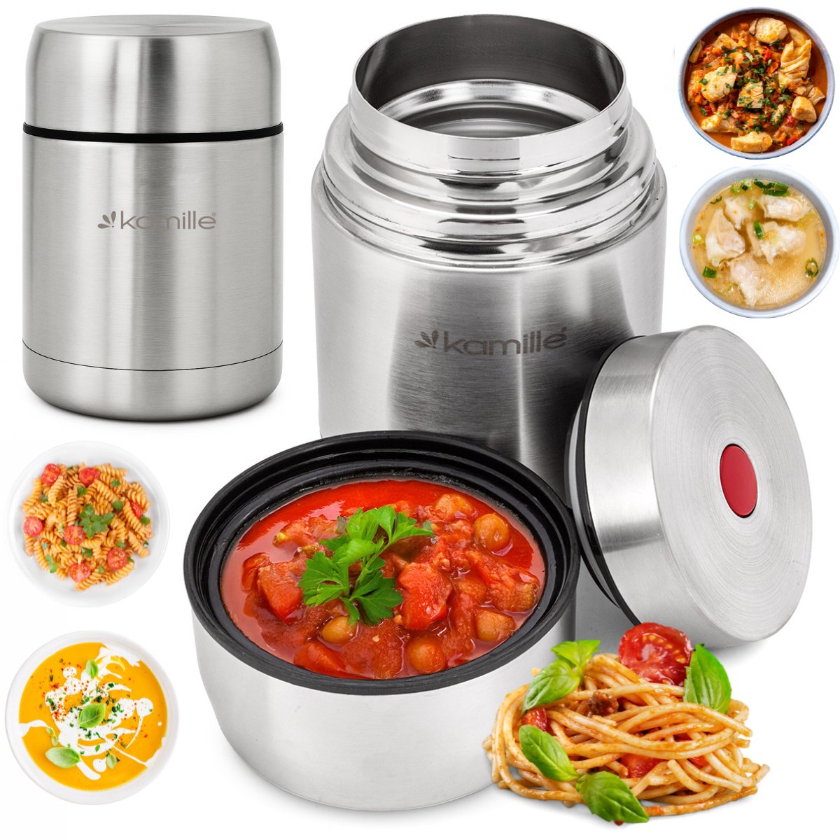 Kamille Thermos Lunchbox 0.5L - Houdt Maaltijden Warm of Koud