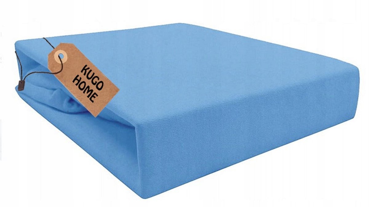 Jersey Hoeslaken met Elastiek 160x200cm Blauw 100% Katoen