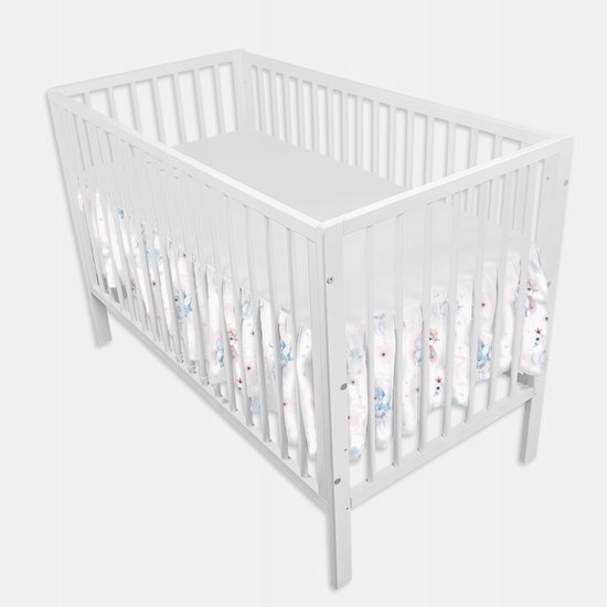 Witte bedrok, kingsize, gegolfde bedrok met gespleten hoeken, kingsize