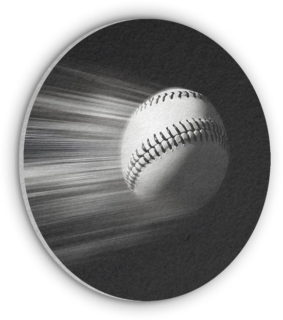 Foto: Akoestisch wandpaneel rond 50x50 cm vilt schilderij honkbal wit vliegt ronde akoestische panelen geluidsdempende wanddecoratie geluidsisolatie wandcirkel muurdecoratie geluidspanelen