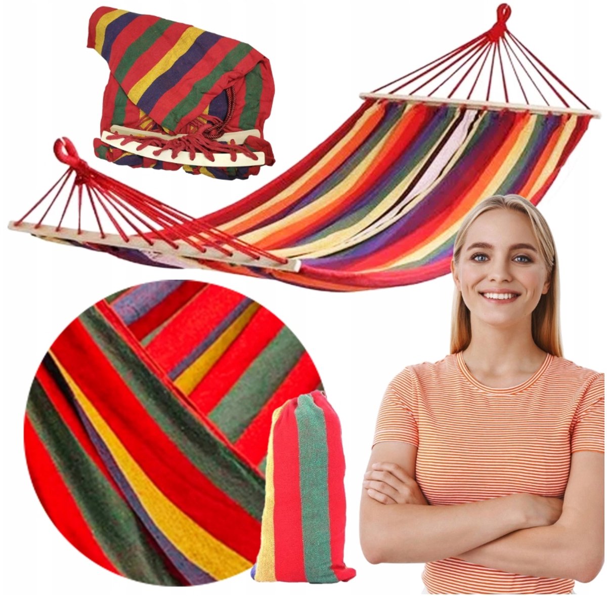 XXL Tweepersoonshangmat met Spreidstok - 260x150cm - Comfortabel en draagbaar