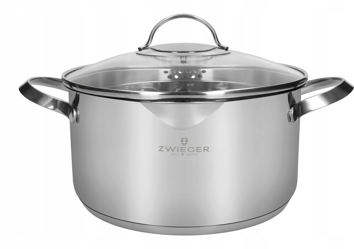 Zwieger Veron Kookpan met Deksel - 24 cm, 5.6L, RVS
