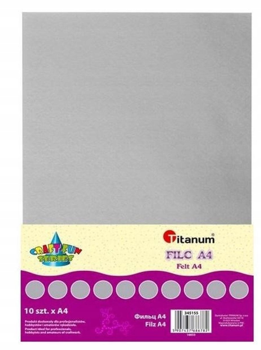 Decoratief Vilt Grijs A4 10 Stuks - Duurzaam & Flexibel Knutselmateriaal