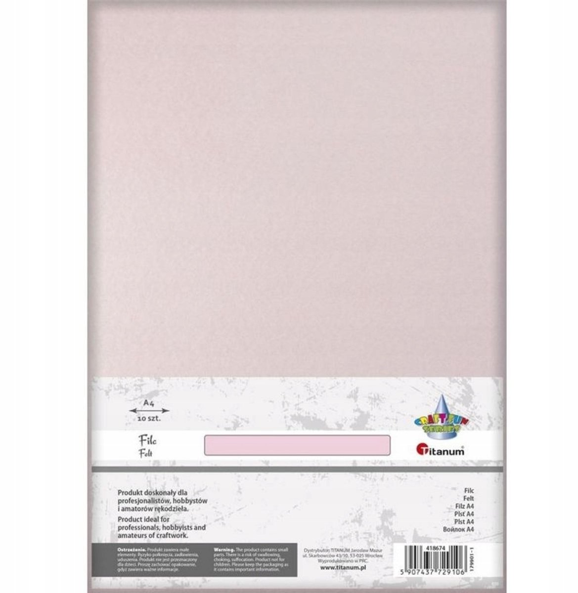 Titanum Decoratief Vilt A4 - Licht Roze, 1 Stuk