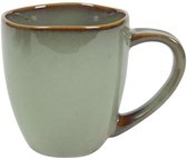Cookinglife Mokken Sabi - Set Van 6 - Koffie En Theemok - Aardewerk - Groen Vaatwasserbestendig - 450 ml