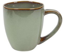 Cookinglife Mokken Sabi - Set Van 6 - Koffie En Theemok - Aardewerk - Groen Vaatwasserbestendig - 450 ml