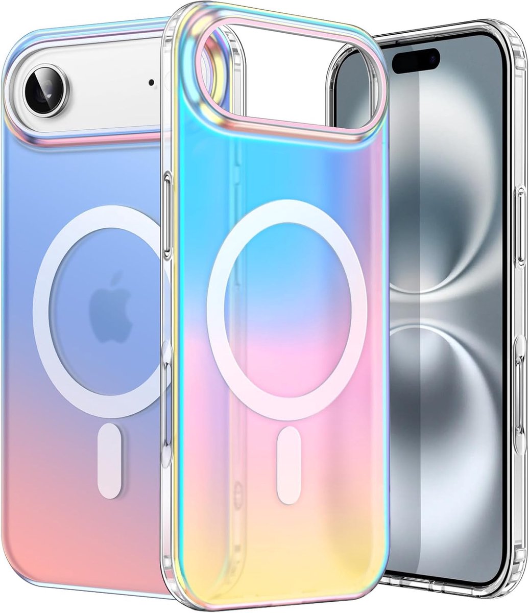 Zandarix Geschikt voor Apple iPhone 17 Air - Geschikt voor Mag - Kleurrijk - Doorschijnend - Back Cover Hoesje - Iriserende