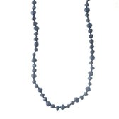 Behave® Lange kralenketting donker blauw 110 cm