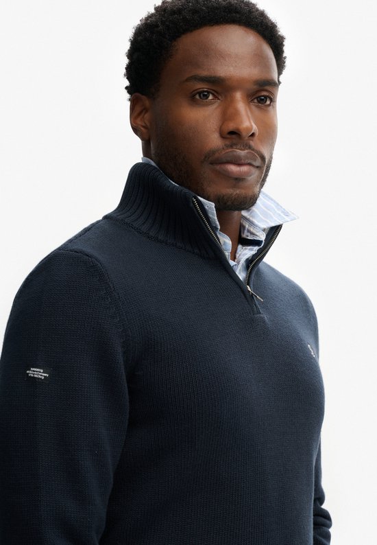 Superdry Half Zip Trui Heavy Navy - Maat XL - Heren - Schipperstrui