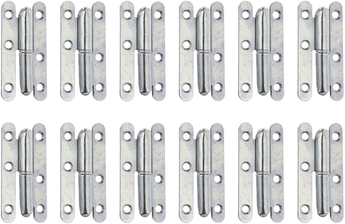 Alberts 865382 uithangbaar scharnier, type Parijs | links of rechts | elektrolytisch geel verzinkt | 80 x 40 mm | Set van 12