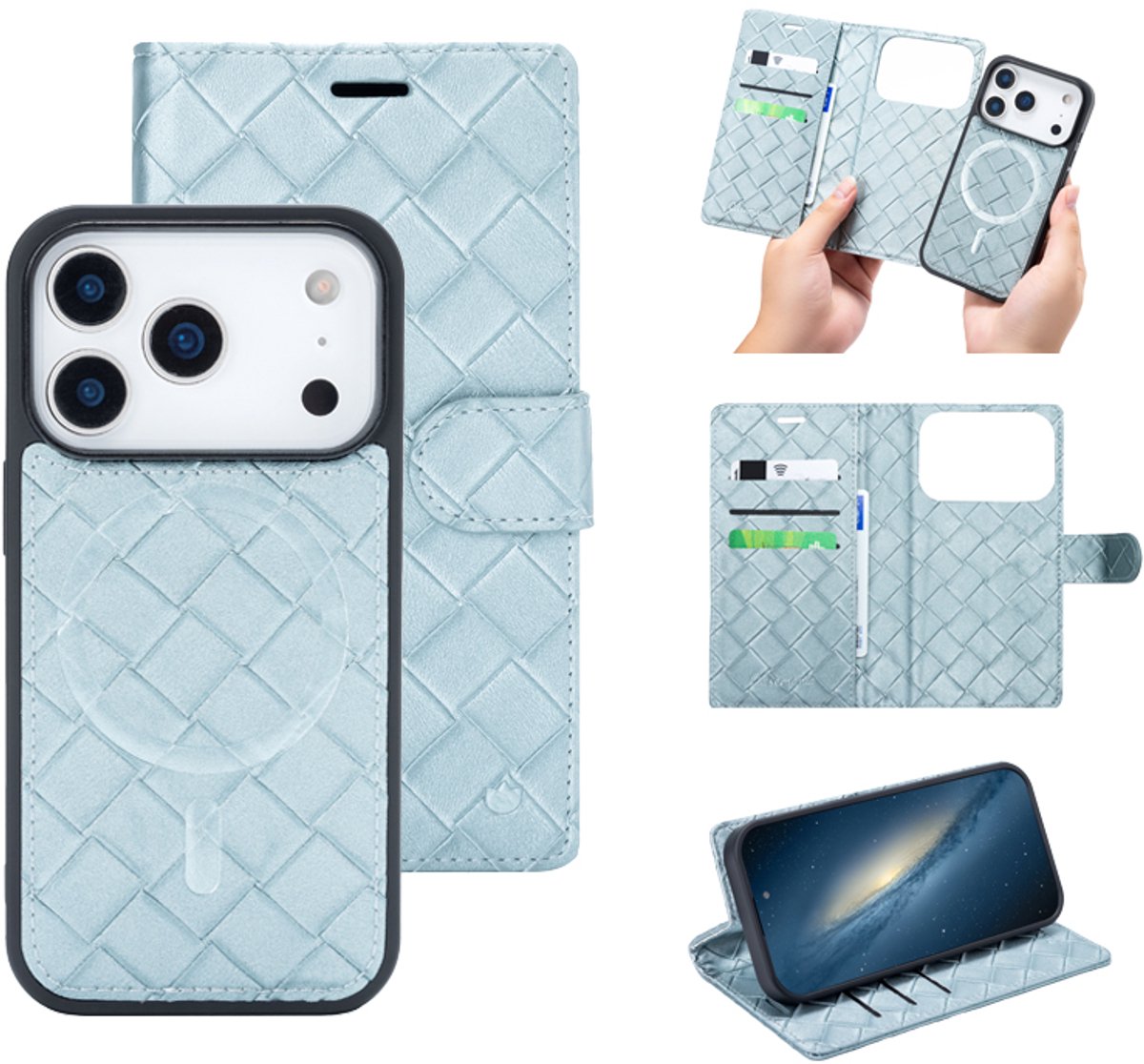 Casemania Hoesje Geschikt voor iPhone 17 Pro - Light Blue - Luxe 2