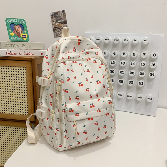 Rugtas - Schooltas - Rugzak - Rugzak Meisje - Rugzak School - Boekentas - Tablet Rugtas - 20 Liter - Kers