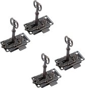 4 Stuks - Meubelslot - Ijzer - 53*27 mm - Rood brons - Met sleutel en schroeven - Meubelsloten - Veiligheidskastslot - Lade slot - Slotje met sleutel - Voor meubels, kast en lade