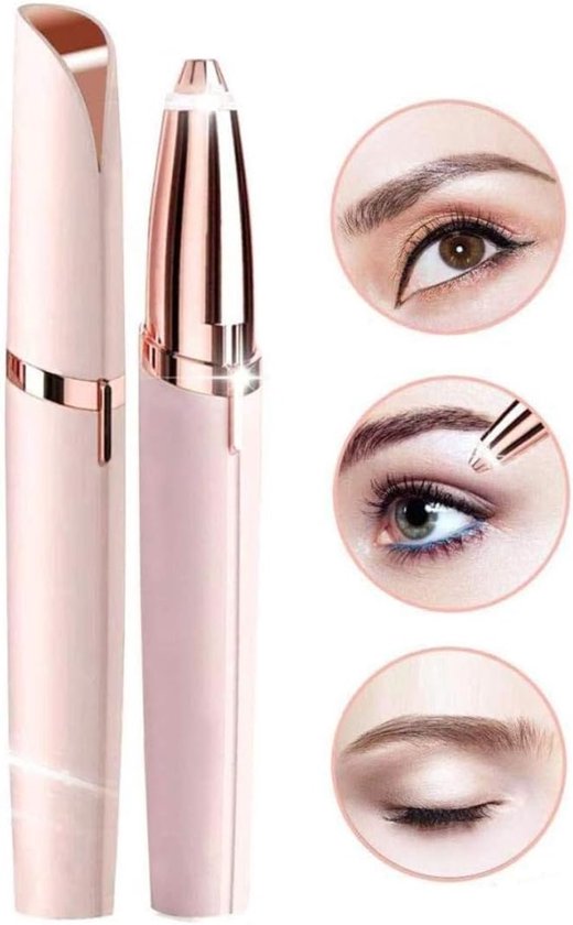 Elektrische wenkbrauwtrimmer - Elektrische wenkbrauwtrimmer - Automatische wenkbrauwtrimmer - Elektrisch wenkbrauwscheerapparaat - Oplaadbaar - Roze - 1 stuk