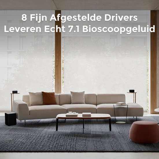 ULTIMEA Poseidon D80 Boom - 7.1-kanaals Dolby Atmos-soundbar met draadloze subwoofer, 500W vermogen, app-bediening en Bluetooth van Ultimea — afbeelding 5
