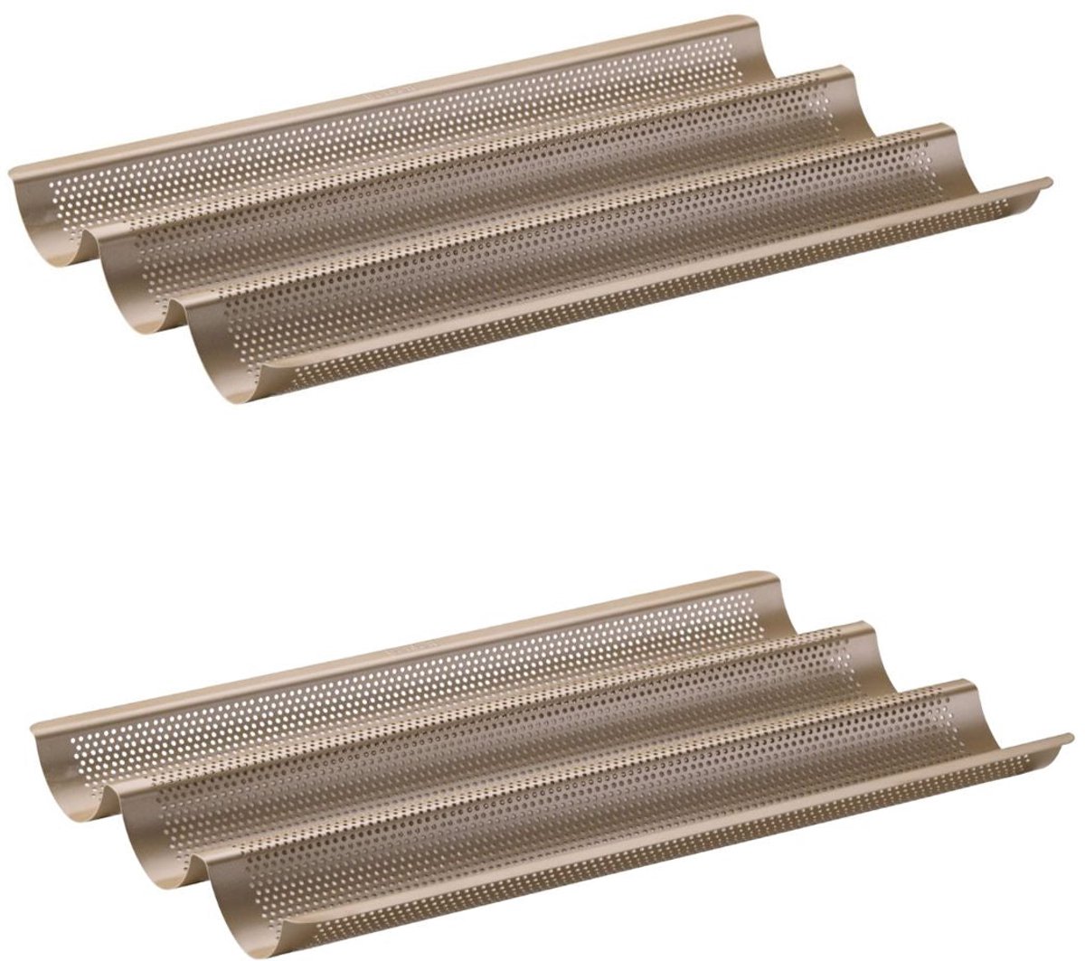 Set van 2 Baguettevormen 3 holtes 38 x 27 cm Zenker Mojave Gold