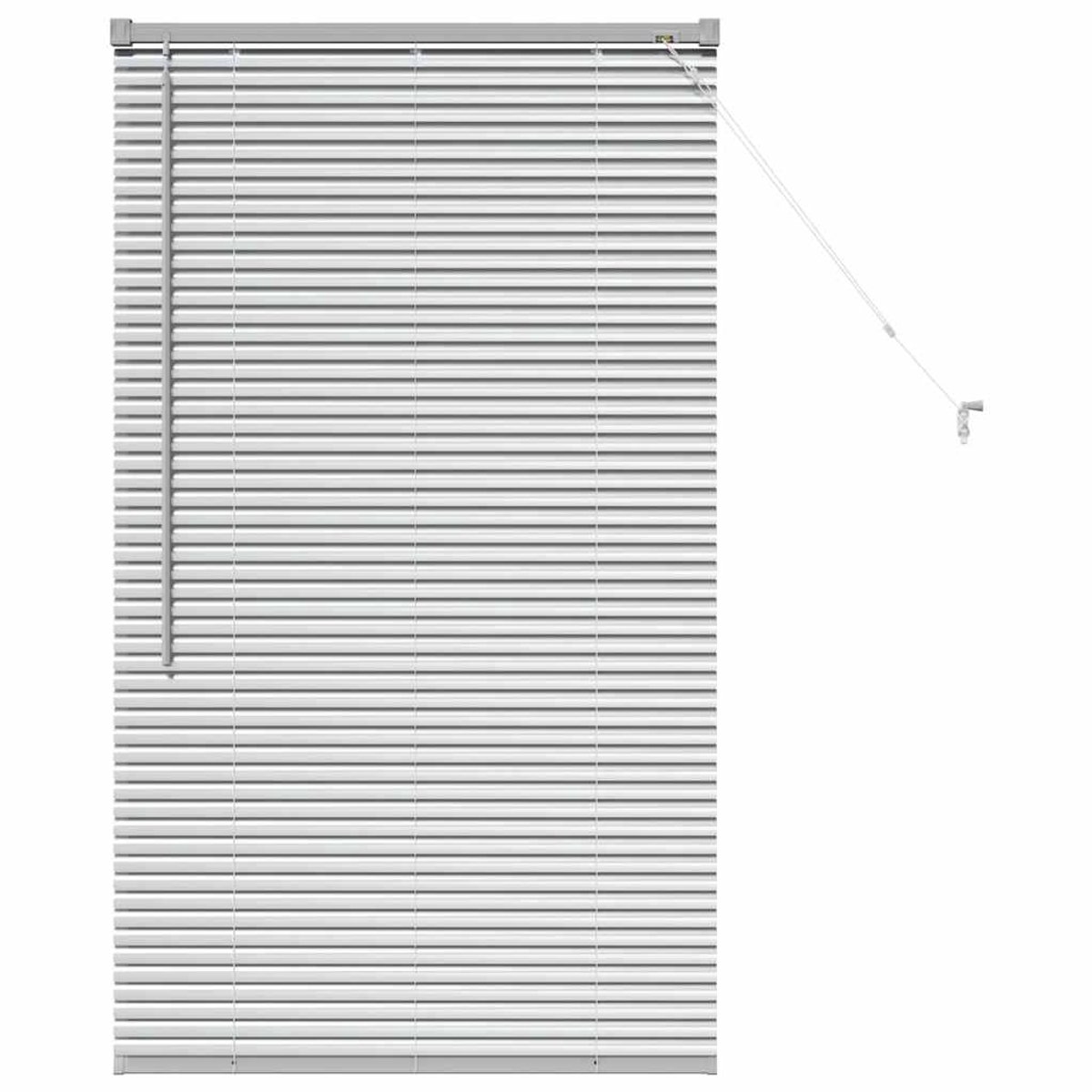 vidaXL - Venetiaanse - jaloezie - zilver - 130 - x - 75 - cm - 25 - mm - Aluminium